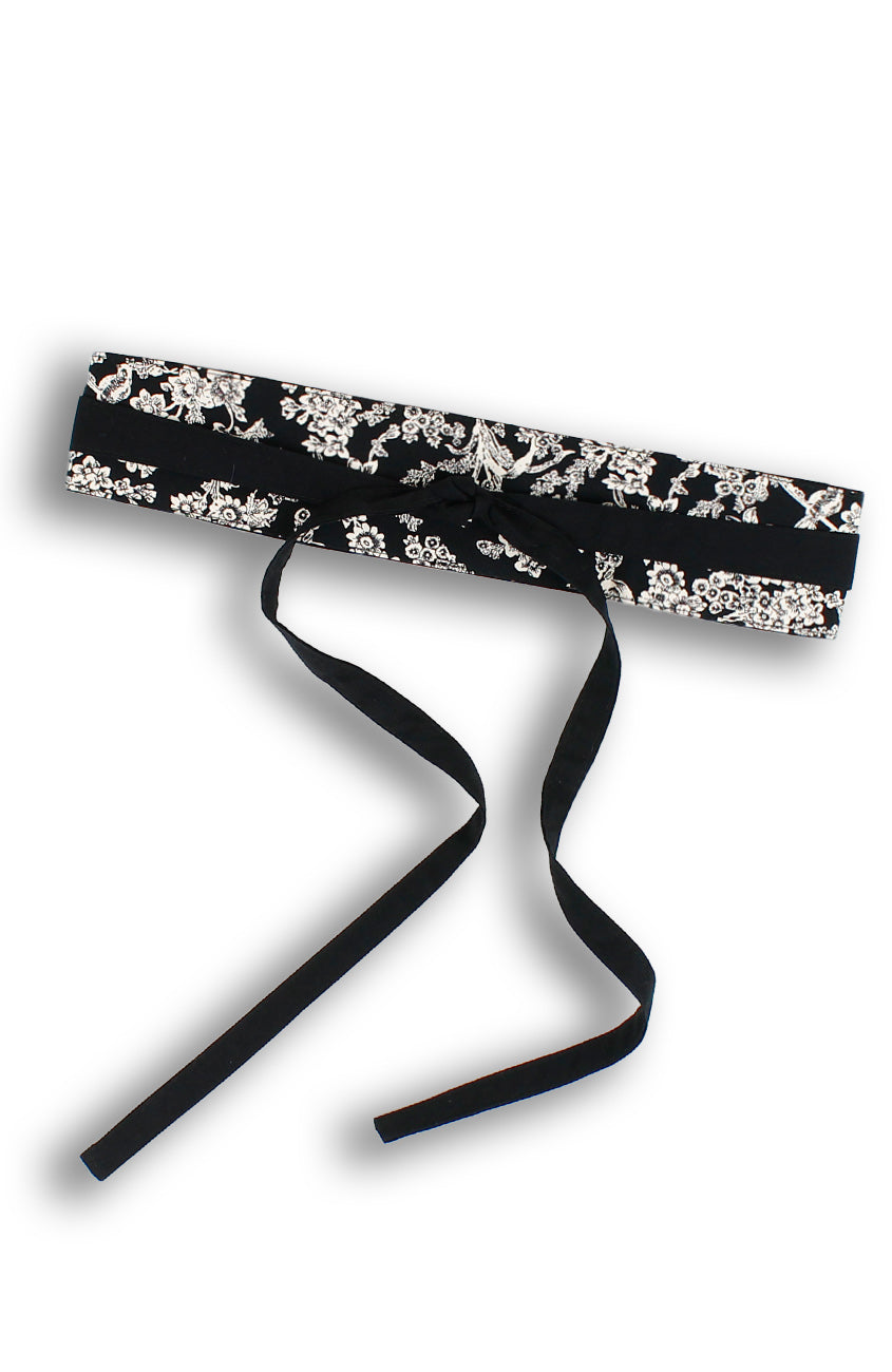 Wandering Blooms Toile Contemporary Obi Belt