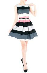 Wandering Wavelet Flare Dress - Pink