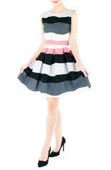 Wandering Wavelet Flare Dress - Pink