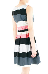 Wandering Wavelet Flare Dress - Pink