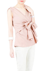 Whispered Wisdom Bow Blouse - Dusty Pink