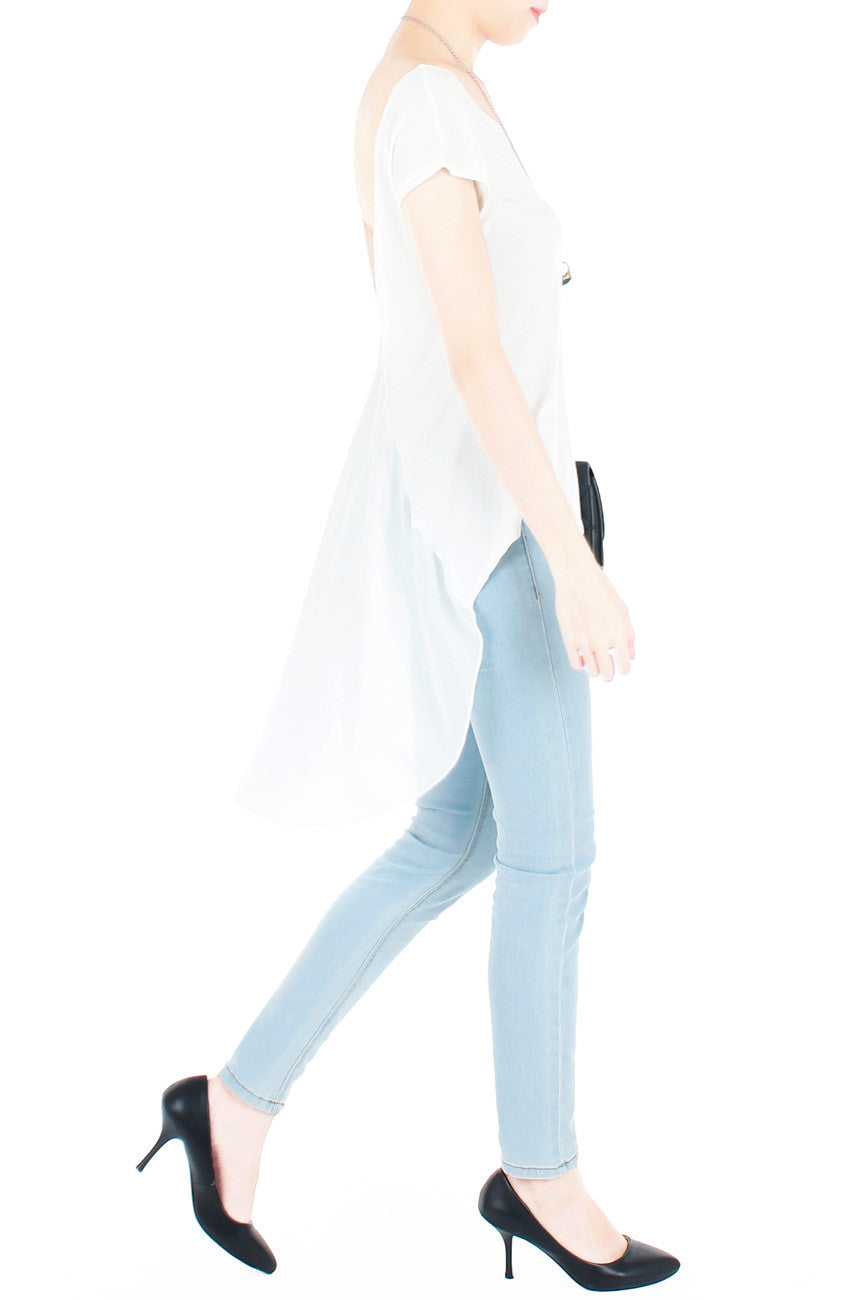 White Floatee Tee