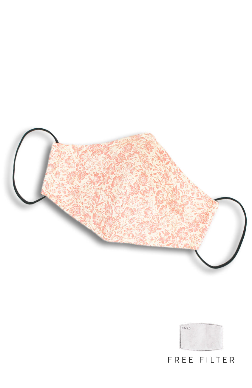 Wiltshire Gardens Pure Cotton Face Mask - French Rose