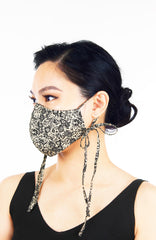 Wiltshire Gardens Pure Cotton Face Mask with Head Ties - Fawn Brown