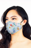 Winter Blooms Pure Cotton Face Mask - Prelude Grey