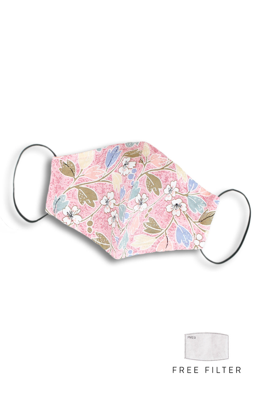 Winter Sakura Pure Cotton Face Mask - Ice Pink