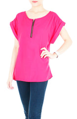 Zip that Memory Blouse - Hot Pink