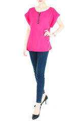 Zip that Memory Blouse - Hot Pink