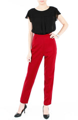 A Chic Start Tailored Pants - Red