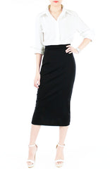 Ambitious Attitude Midi Skirt - Black