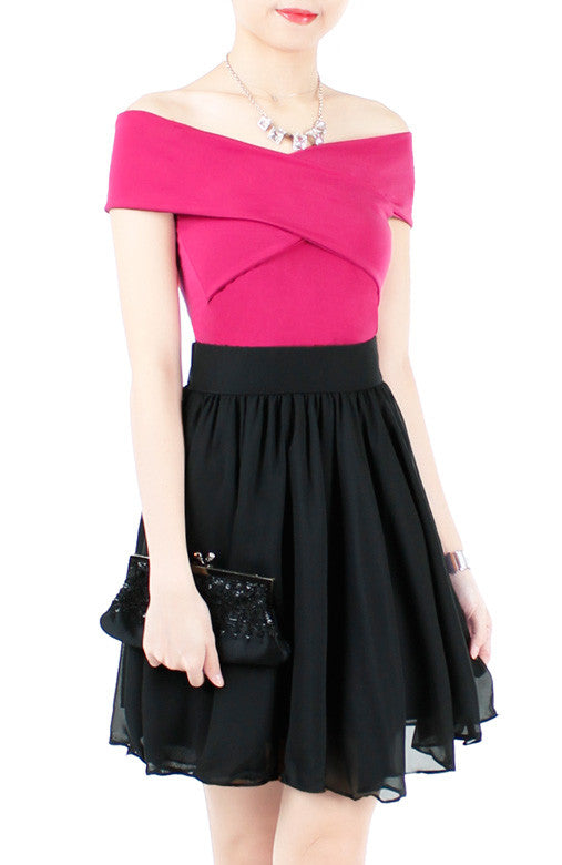 Charm Your Way Off Shoulder Blouse - Fuchsia Pink