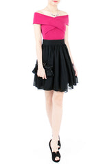 Charm Your Way Off Shoulder Blouse - Fuchsia Pink