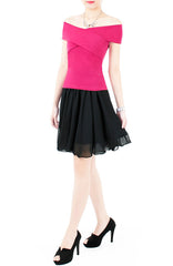 Charm Your Way Off Shoulder Blouse - Fuchsia Pink