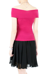 Charm Your Way Off Shoulder Blouse - Fuchsia Pink