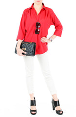 City Pursuit Blouse - Lipstick Red