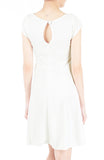 Demure Darling Knitted Flare Dress - White