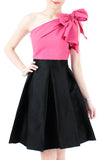 Elegance Bow One-Shouldered Top - Seashell Pink