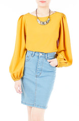 Fiesta Long Sleeve Blouse - Yellow Ochre