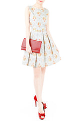 Flourish Ornaments Bouquet Flare Dress - Light gray