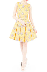 Flourish Ornaments Bouquet Flare Dress - Yellow