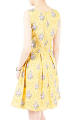 Flourish Ornaments Bouquet Flare Dress - Yellow