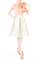 Great Grandeur Satin Skirt - Pearl