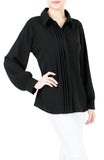 Inspired Endeavors Pintuck Work Blouse - Black