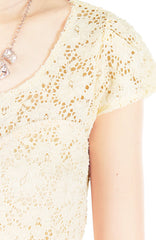Light Lace Reception Dress - Cream