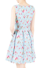 Little Tea Party Flare Dress - Sweet Blue