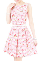 Little Tea Party Flare Dress - Sweet Pink