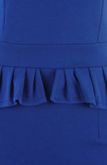 Mode Evening Peplum Dress - Blue