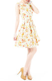 Oriental Rose Blooms Flare Dress