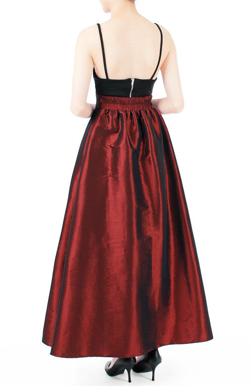 Prestige Satin Flare Maxi Skirt - Ruby Red