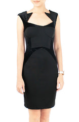 Sartorial Velvet Evening Dress - Black