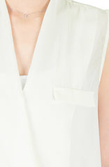 Sociable Conversations Shawl Top - Off White