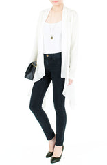 Soft Breeze Long Knit Cardigan - White