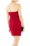 STAR Sequin Bandeau Party Dress - Red