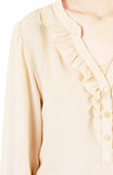 Sweet Crepe Long Sleeve Blouse - Champagne
