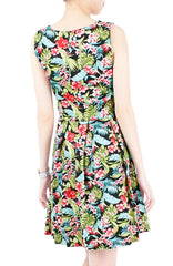 Tropical Island Palm Flare Dress