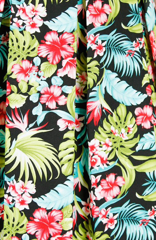 Tropical Island Palm Flare Dress