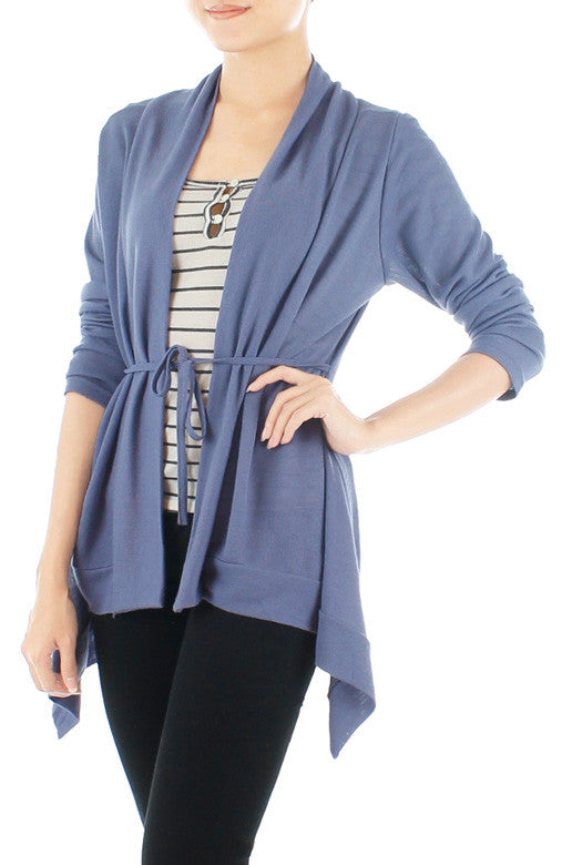 Wanderer Fine Knit Cardi - Lavender Blue