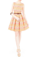 Wanderlust At Heart Flare Dress - Orange