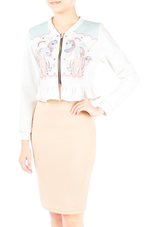 Whimsical Little Pony Cropped Cardigan