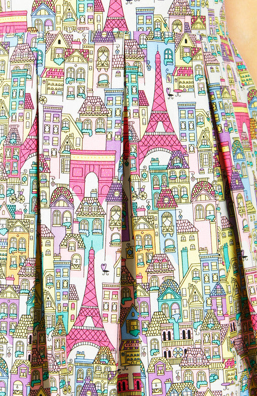 Whimsical Paris Ville Dress - Pink