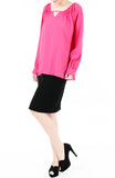Wonder Ruche Two-Way Long Sleeve Top - Pink